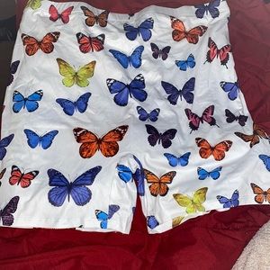 White Butterfly rainbow shorts